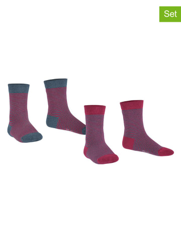 ESPRIT 2er-Set: Socken ''Fine'' in Bodeaux/ Anthrazit
