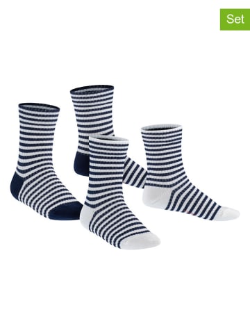 ESPRIT 2er-Set: Socken ''Sporty'' in Weiß/ Dunkelblau