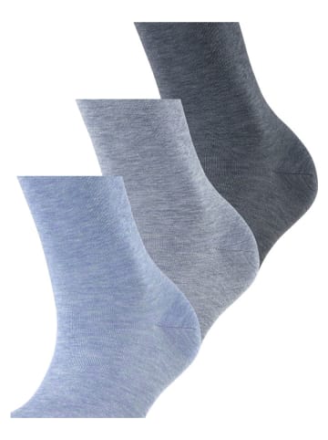 ESPRIT 3-delige set: sokken donkerblauw/grijs/lichtblauw
