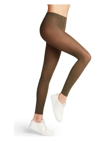 Falke Legginsy "Pure Matt" w kolorze khaki - DEN 50