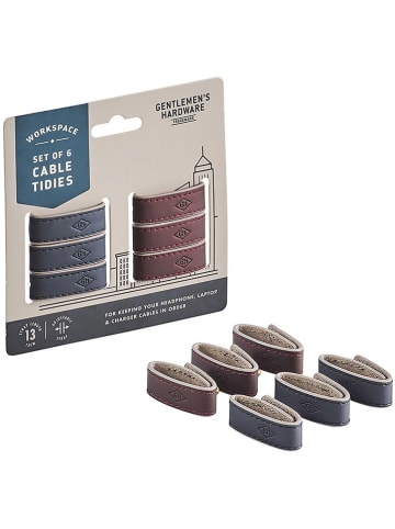 Gentlemen's Hardware Organizatory (6 szt.) w kolorze bordowo-granatowym do kabli - dł. 13 cm