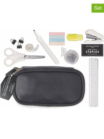 Gentlemen's Hardware 10-częściowy zestaw artykułów biurowych w kolorze czarno-srebrnym