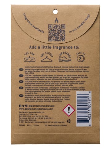 Gentlemen's Hardware Zapachy samochodowe (2 szt.) w kolorze czarno-jasnobrązowym - 7,6 x 7,6 cm