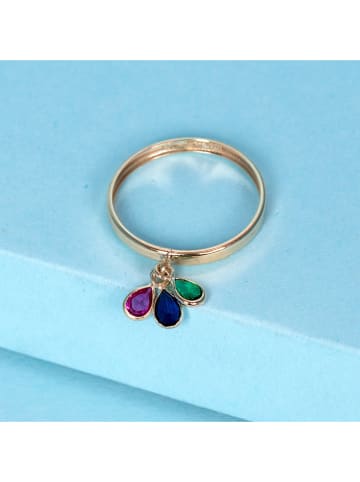 OR ÉCLAT Gouden ring "3 pierres de couleurs" met edelstenen