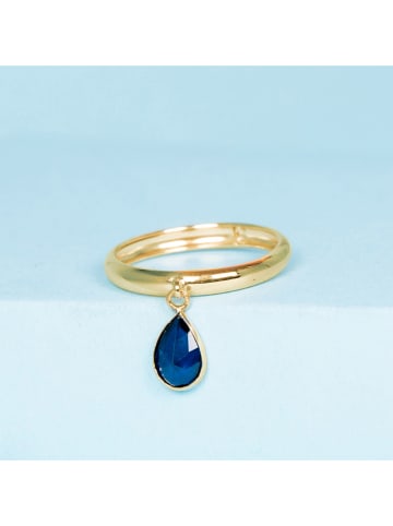 OR ÉCLAT Gold-Ring "Médaillon bleu" mit Zirkonia