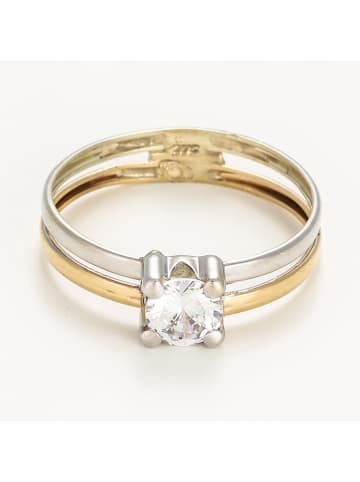 OR ÉCLAT Gouden/witgouden ring "Suerte" met edelsteen