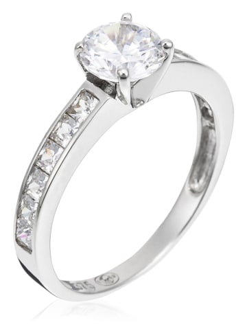 OR ÉCLAT Witgouden ring "Brillant" met edelstenen