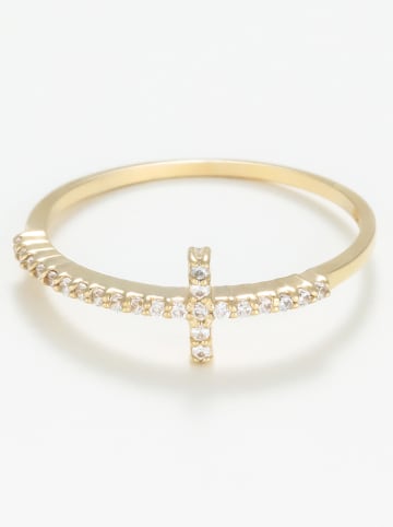 OR ÉCLAT Gouden ring "Croix vérité" met edelstenen