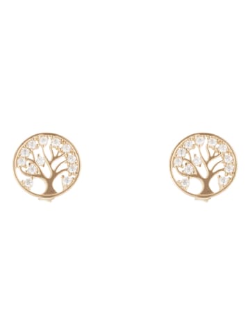 OR ÉCLAT Gold-Ohrstecker "Arbre de vie" mit Edelsteinen