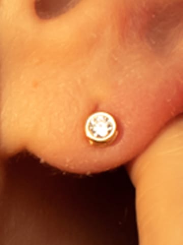 OR ÉCLAT Gouden oorstekers "philtre d'amour" met edelstenen