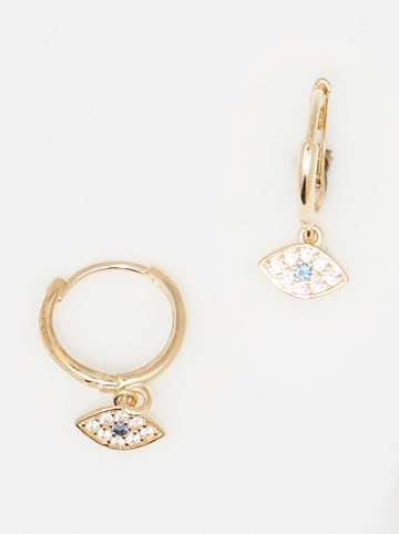 OR ÉCLAT Złote kolczyki-kreole "Annabelle" z cyrkoniami