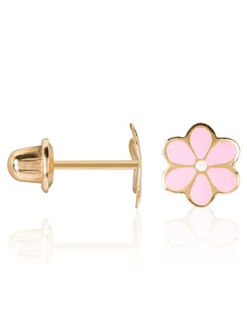 OR ÉCLAT Gouden oorstekers "Marguerite rose"