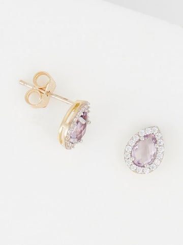 OR ÉCLAT Gold-Ohrstecker "Greenwich" mit Amethyst
