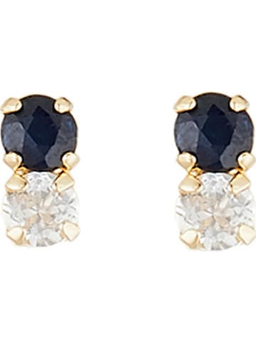 OR ÉCLAT Gold-Ohrstecker "Puces duo précieuses" mit Edelsteinen