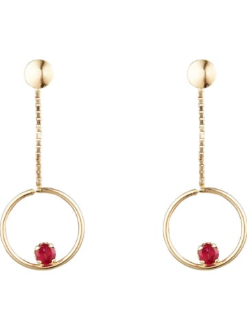 OR ÉCLAT Gouden oorstekers "Cerceaux de rubis" met robijnen