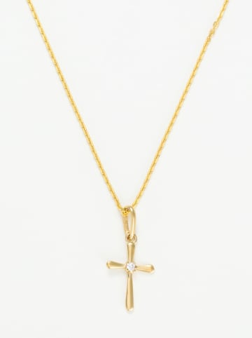 OR ÉCLAT Gold-Anhänger "Croix honneteté" mit Edelstein