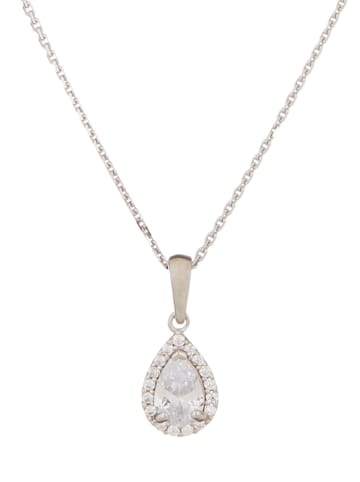 OR ÉCLAT Witgouden hanger "Goutte brillante" met edelstenen