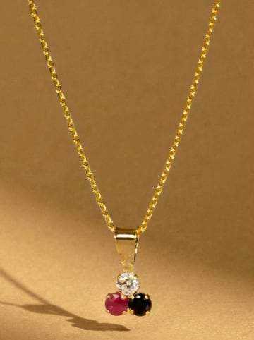 OR ÉCLAT Gold-Anhänger "Joli Trio" mit Edelsteinen