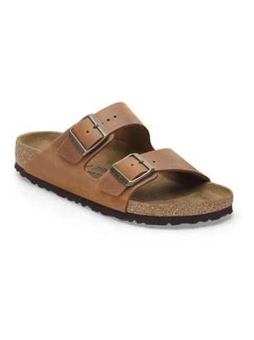 Birkenstock Skórzane klapki "Arizona" w kolorze jasnobrązowym
