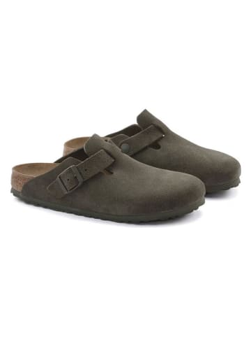 Birkenstock Leren clogs "Boston Leve" kaki