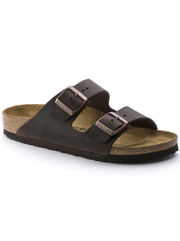 Birkenstock Leder-Pantoletten "Arizona" in Braun - Weite N