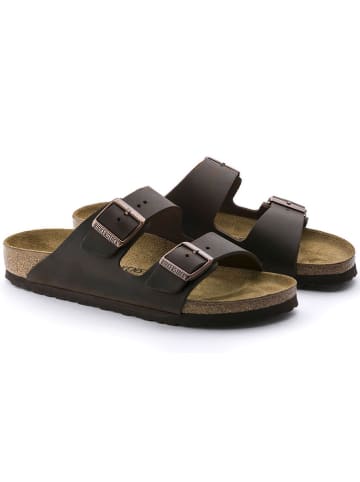 Birkenstock Leder-Pantoletten "Arizona" in Braun - Weite N