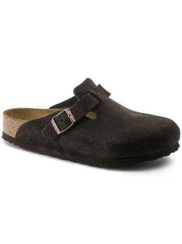 Birkenstock Leder-Clogs "Boston" in Braun - Weite N