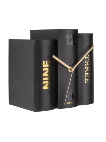 Karlsson Zegar stołowy "Book" w kolorze czarnym - 20 x 20 x 15 cm
