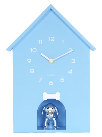 Karlsson Zegar ścienny "Doggy" w kolorze błękitnym - 24,9 x 27 x 9 cm