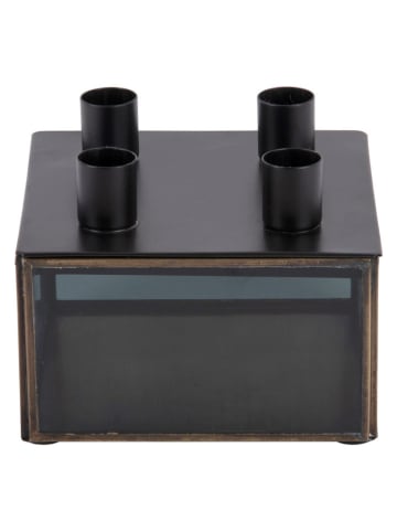 Present Time Świecznik w kolorze czarnym - 14 x 11 x 14 cm