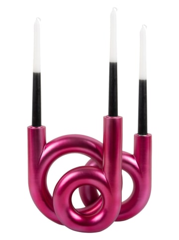 Present Time Świecznik w kolorze różowym - 20 x 12 cm