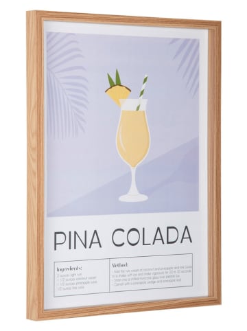 Present Time Druk artystyczny "Pina Colada" w kolorze fioletowym w ramce - 41,5 x 31,5 cm