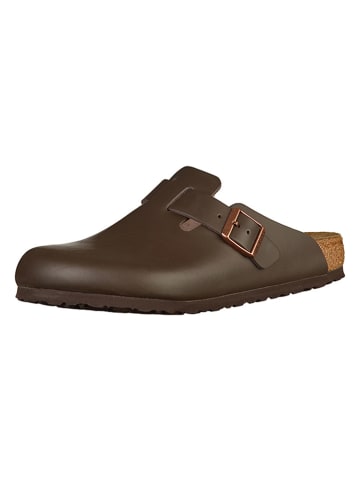 Birkenstock Skórzane chodaki "Boston" w kolorze brązowym