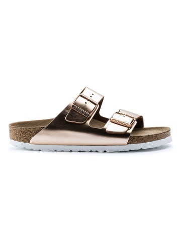 Birkenstock Leren slippers "Arizona" in Rosegold