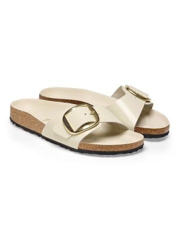 Birkenstock Leder-Pantoletten "Madrid" in Creme - Weite S
