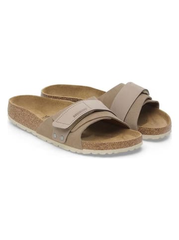 Birkenstock Leren slippers "Oita" beige