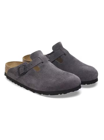 Birkenstock Leren clogs "Boston" grijs - wijdte N