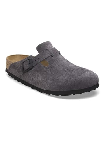 Birkenstock Leren clogs "Boston" grijs - wijdte N