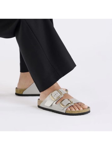Birkenstock Leren slippers "Arizona" grijs - wijdte S