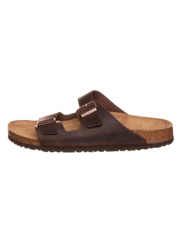 Birkenstock Leren slippers "Arizona" bruin