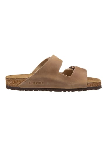 Birkenstock Leren slippers "Arizona" lichtbruin - wijdte N