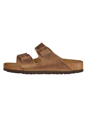 Birkenstock Leder-Pantoletten "Arizona" in Hellbraun - Weite S