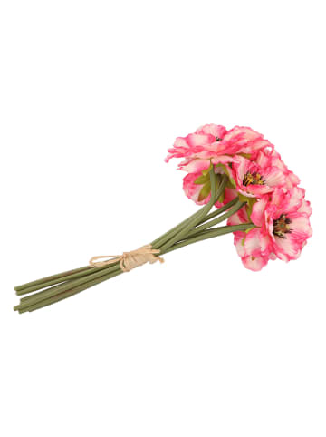 daan kromhout Deko-Blumenstrauß "Poppy" in Pink/ Weiß/ Grün - (H)33 cm
