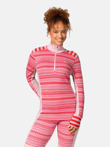 KARI TRAA Wełniany podkoszulek termiczny "Akle" w kolorze różowo-pomarańczowym