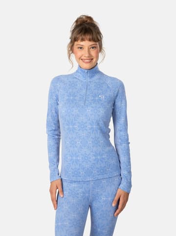 KARI TRAA Wełniany podkoszulek termiczny "Edith" w kolorze błękitnym