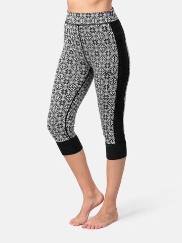KARI TRAA Merinowoll-Thermounterhose "Rose Capri" in Schwarz/ Grau