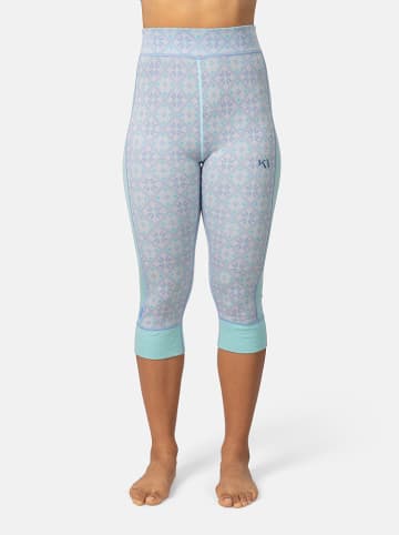 KARI TRAA Merinowoll-Thermounterhose "Rose Capri" in Hellblau/ Mint