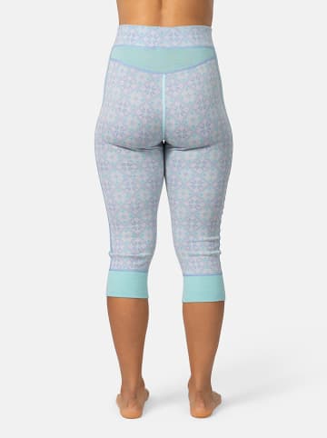 KARI TRAA Merinowoll-Thermounterhose "Rose Capri" in Hellblau/ Mint