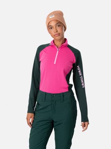 KARI TRAA Funktionslongsleeve "Evelyn" in Grün/ Pink