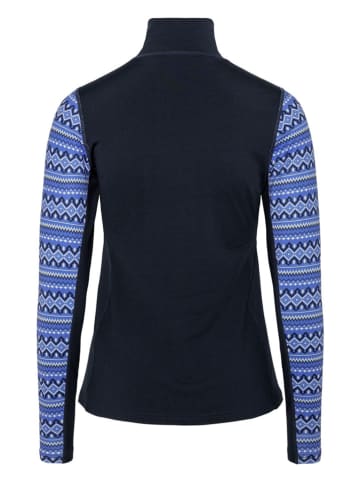 KARI TRAA Thermounterhemd "Lilja" in Dunkelblau/ Blau